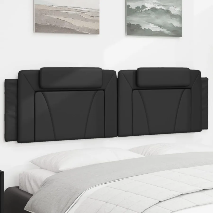 Coussin de tête de lit Viana noir 180 cm similicuir