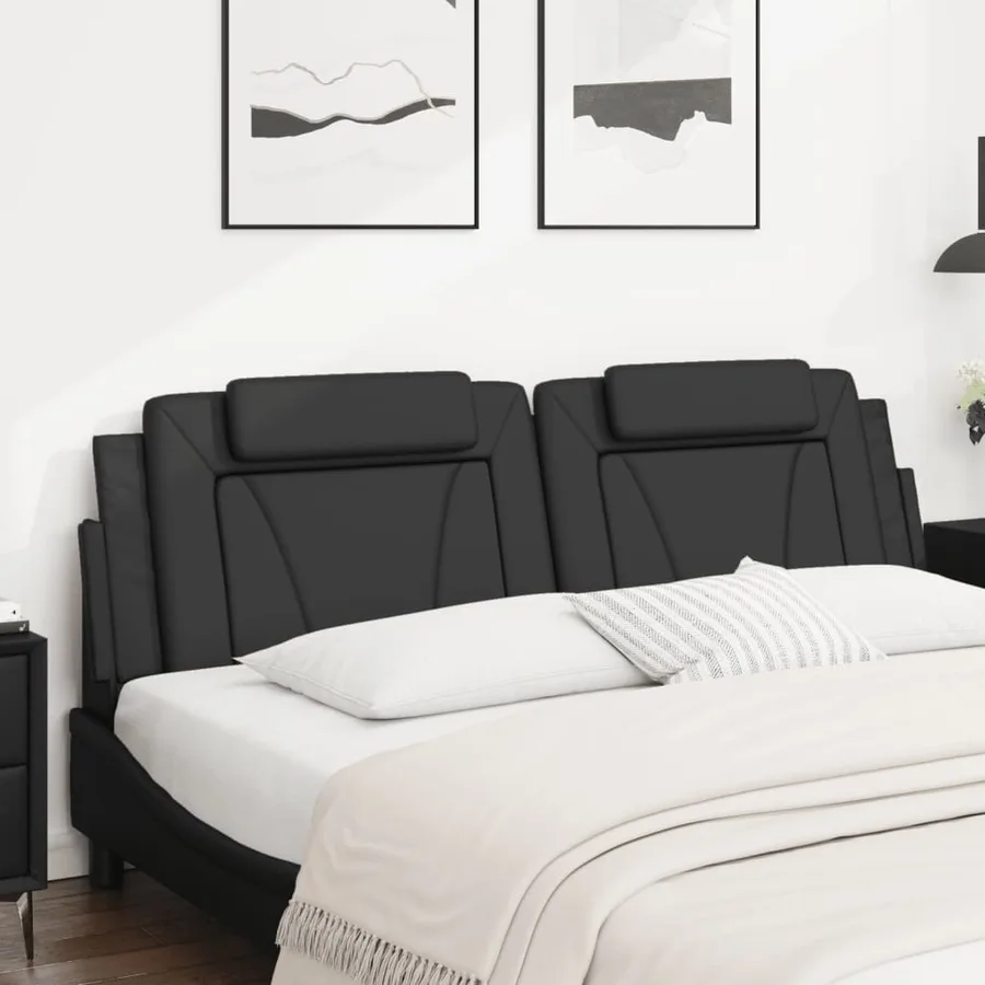 Coussin de tête de lit Viana noir 180 cm similicuir - 3