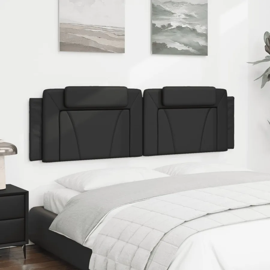 Coussin de tête de lit Viana noir 180 cm similicuir - 4