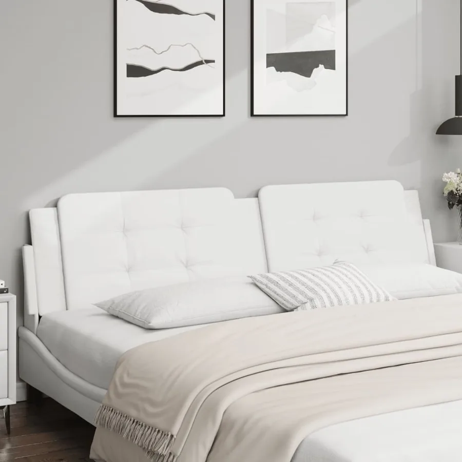 Coussin de tête de lit Zadar blanc 200 cm similicuir