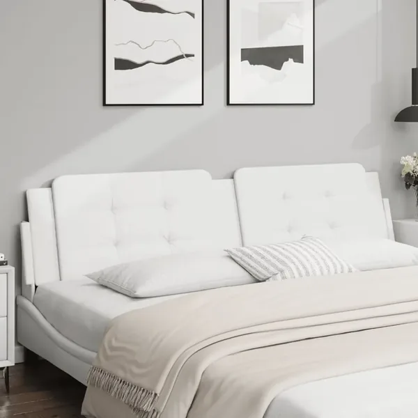 Coussin de tête de lit Zadar blanc 200 cm similicuir