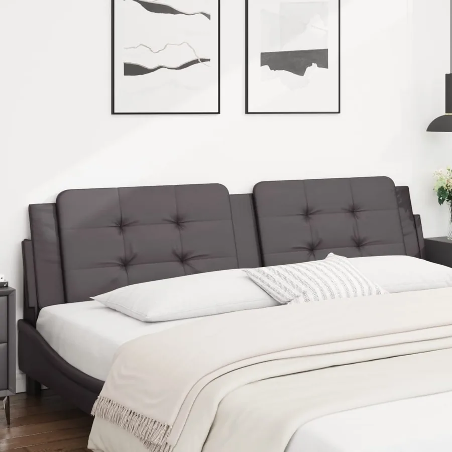 Coussin de tête de lit Zadar gris 200 cm similicuir
