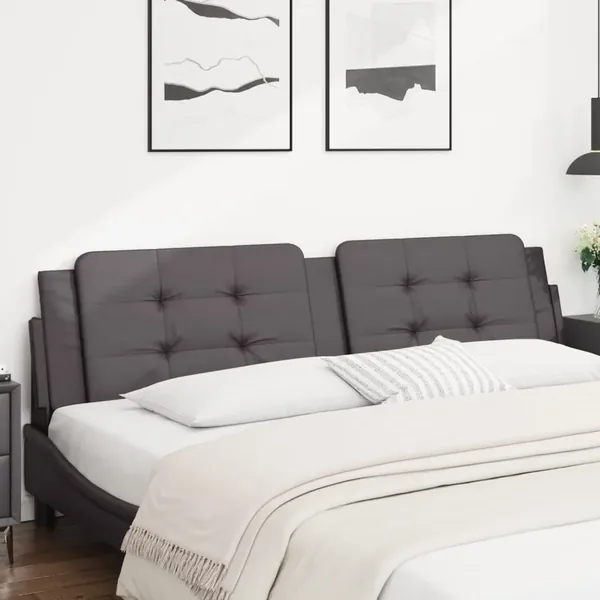 Coussin de tête de lit Zadar gris 200 cm similicuir