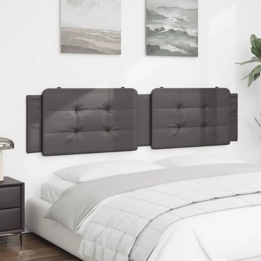 Coussin de tête de lit Zadar gris 200 cm similicuir - 3