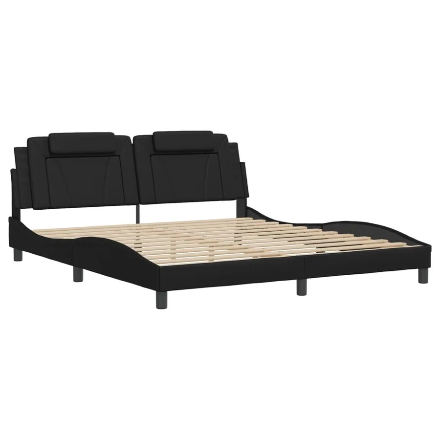 Cadre de lit Viana avec LED sans matelas noir 180x200 cm - 3