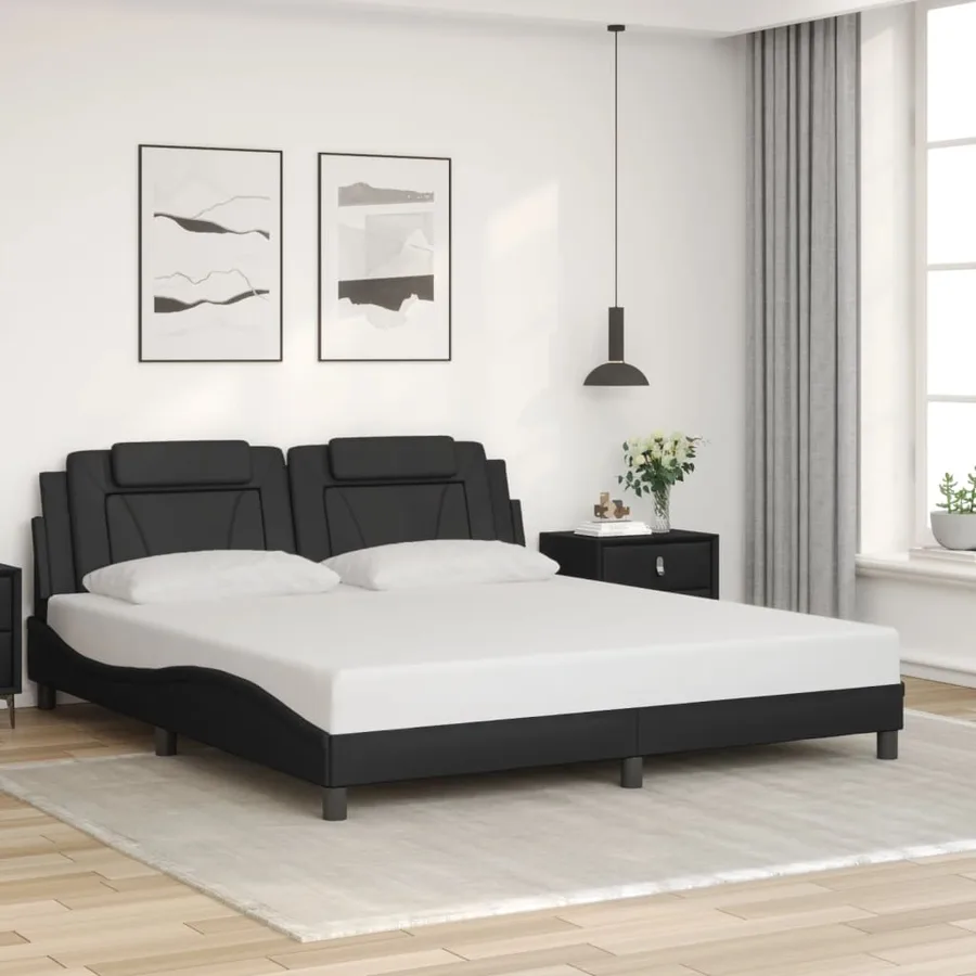 Cadre de lit Viana avec LED sans matelas noir 180x200 cm - 4