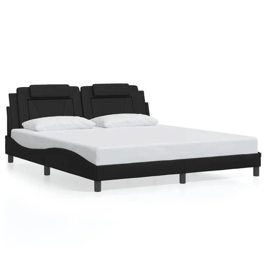 Cadre de lit Viana avec LED sans matelas noir 180x200 cm - 5