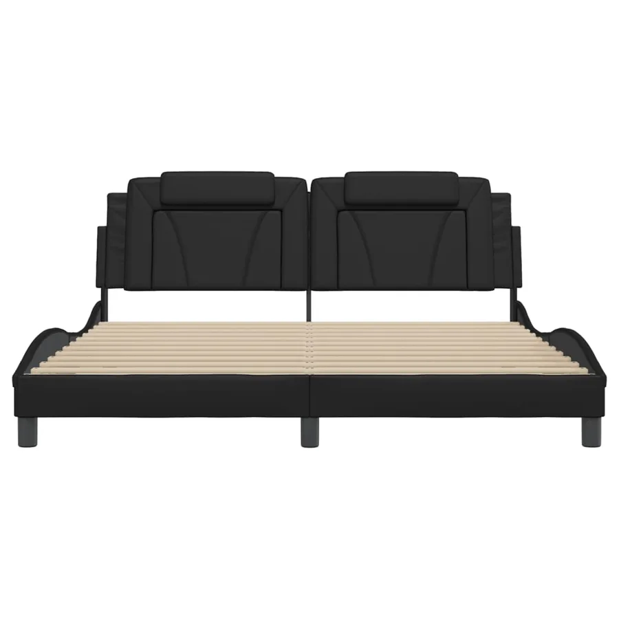 Cadre de lit Viana avec LED sans matelas noir 180x200 cm - 6
