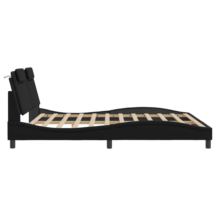 Cadre de lit Viana avec LED sans matelas noir 180x200 cm - 9