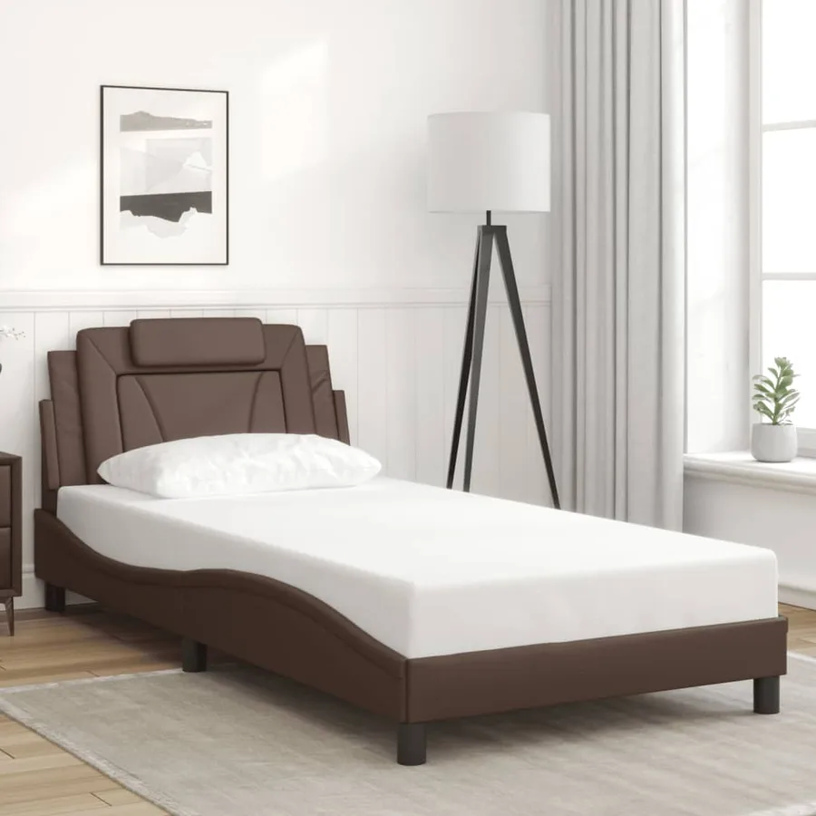 Cadre de lit Viana avec LED sans matelas marron 100x200 cm - 4