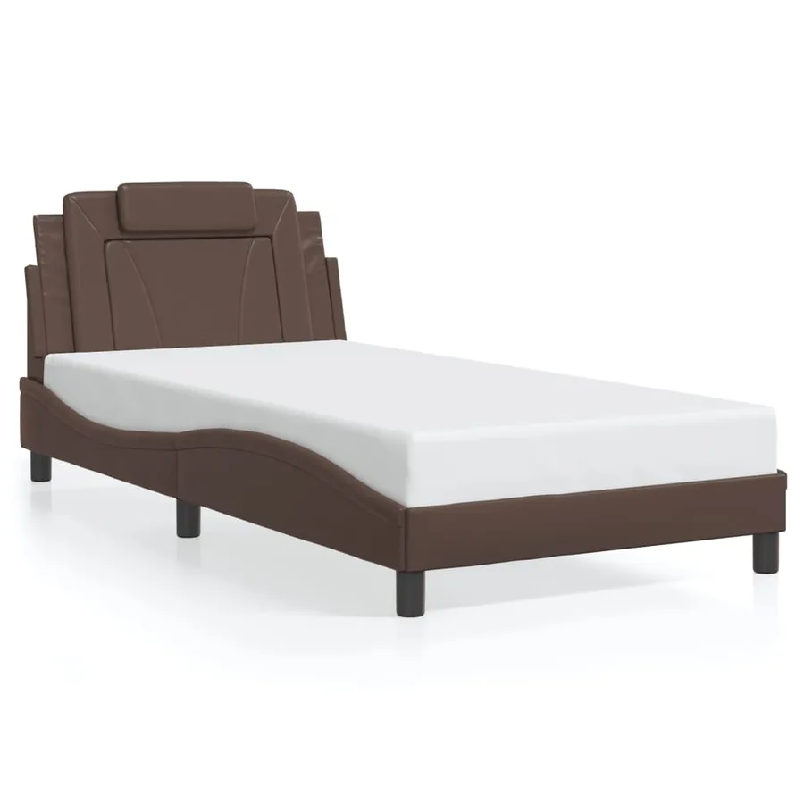 Cadre de lit Viana avec LED sans matelas marron 100x200 cm - 5