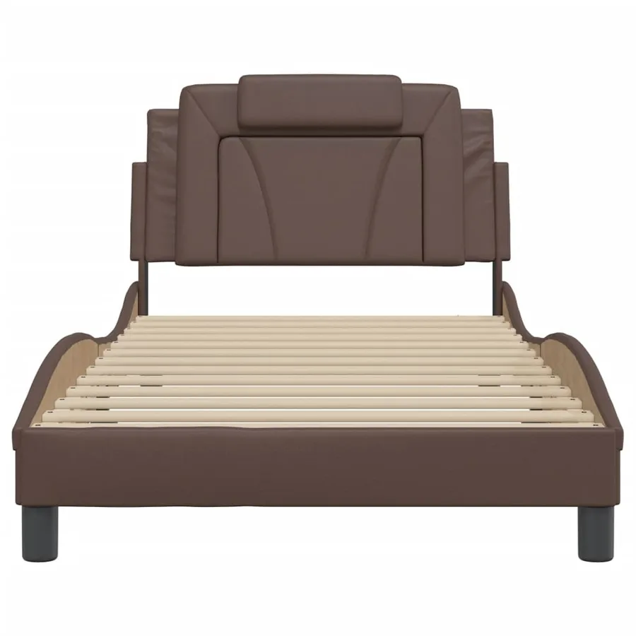 Cadre de lit Viana avec LED sans matelas marron 100x200 cm - 6