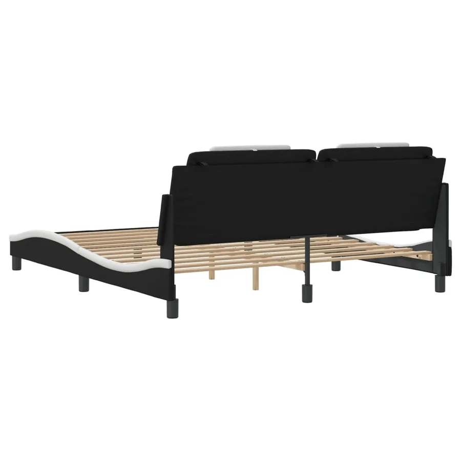 Cadre de lit Viana avec LED sans matelas noir et blanc 180x200 cm - 10