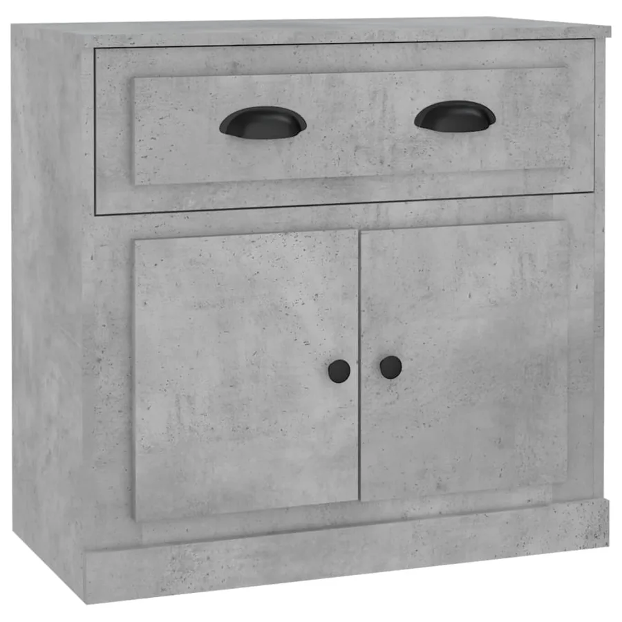 Buffets 2 pcs gris béton bois d'ingénierie - 7