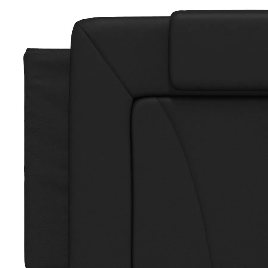 Lit Viana avec matelas noir 160x200 cm similicuir - 7