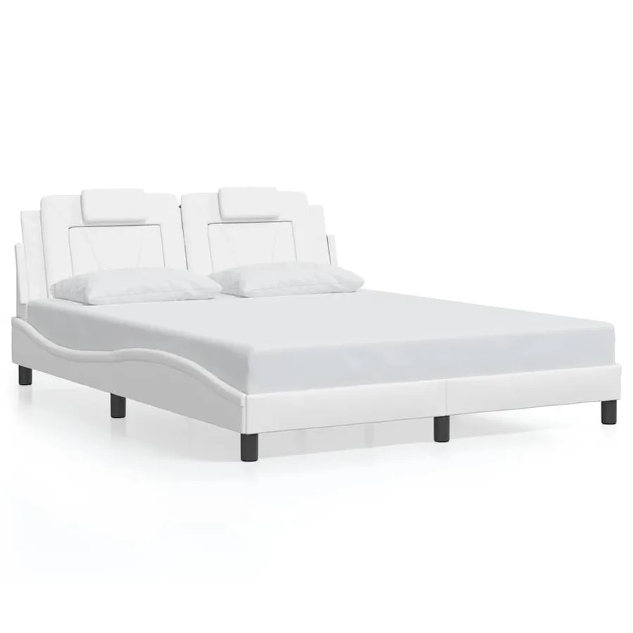 Cadre de lit Viana sans matelas blanc 160x200 cm similicuir - 2