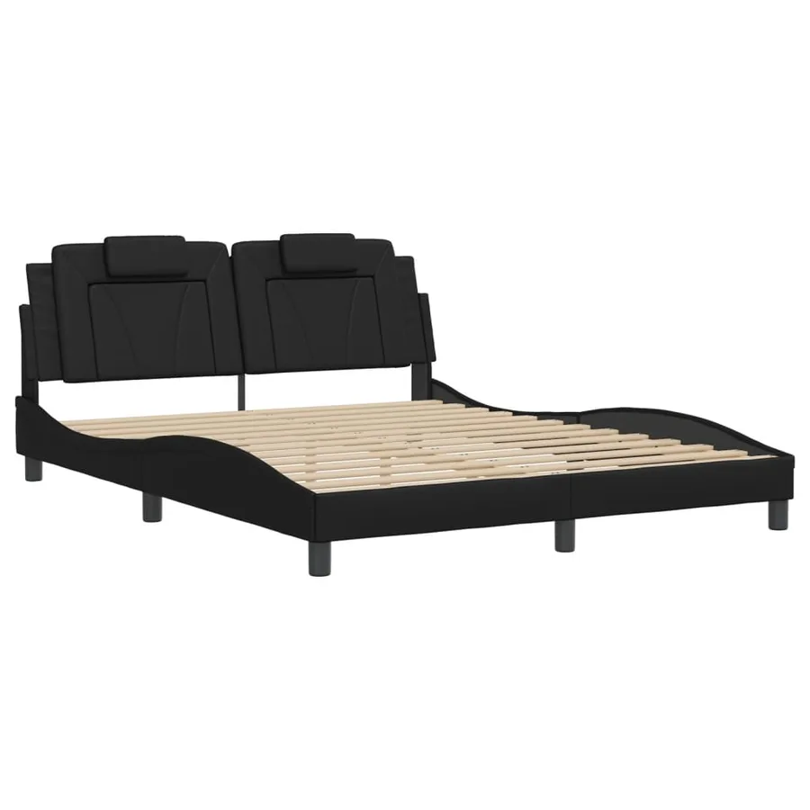 Cadre de lit Viana avec LED sans matelas noir 160x200 cm - 3