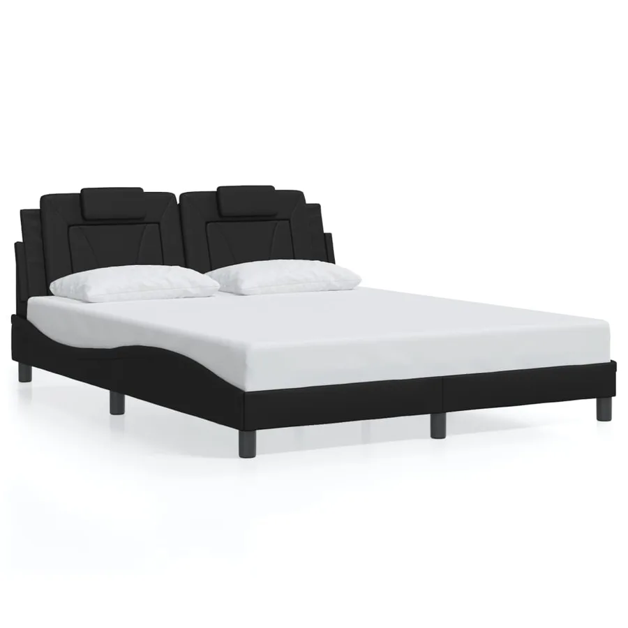 Cadre de lit Viana avec LED sans matelas noir 160x200 cm - 5