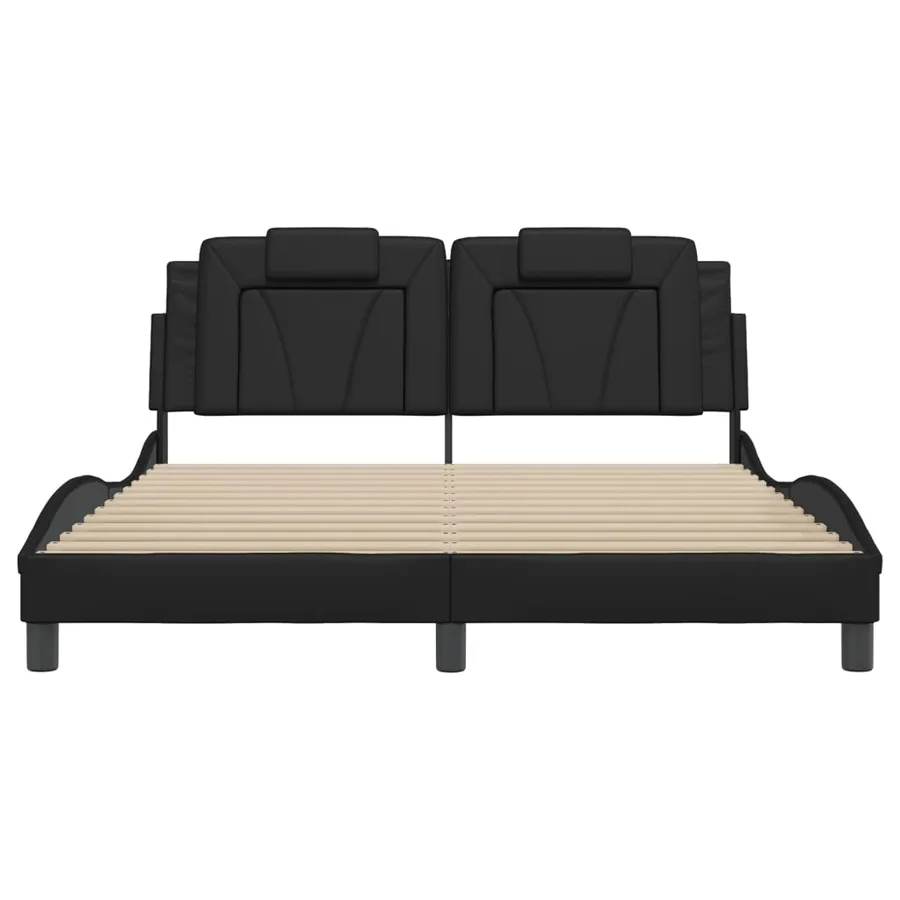 Cadre de lit Viana avec LED sans matelas noir 160x200 cm - 6