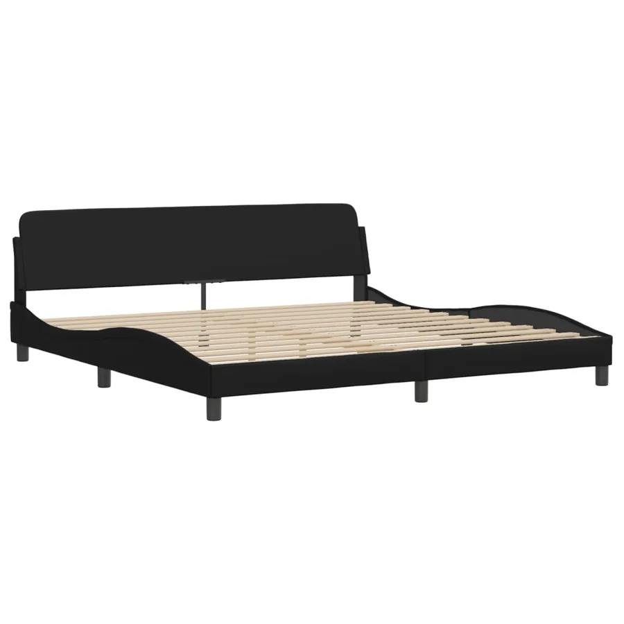 Cadre de lit avec LED sans matelas Zadar noir 200x200 cm - 7