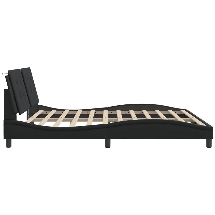 Cadre de lit avec LED sans matelas Zadar noir 200x200 cm - 8