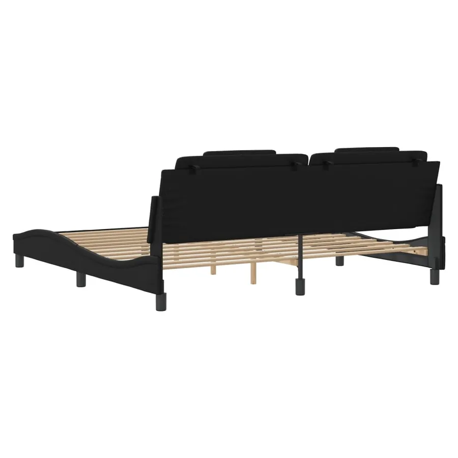 Cadre de lit Viana avec LED sans matelas noir 200x200 cm - 10