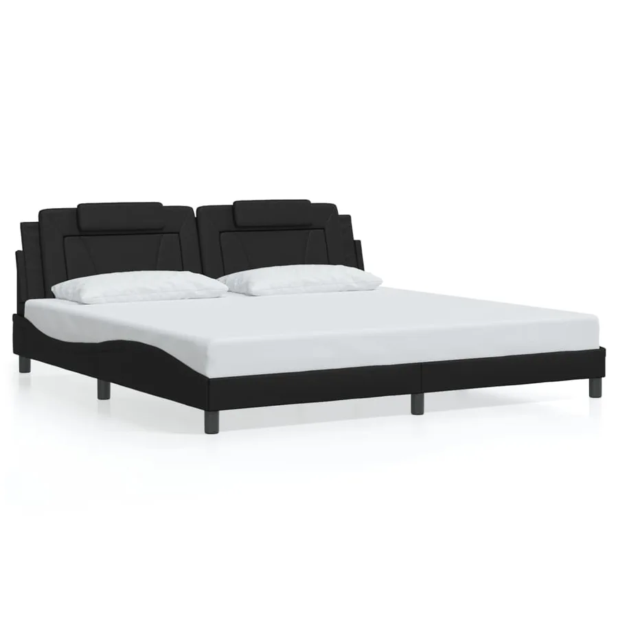 Cadre de lit Viana avec LED sans matelas noir 200x200 cm - 5