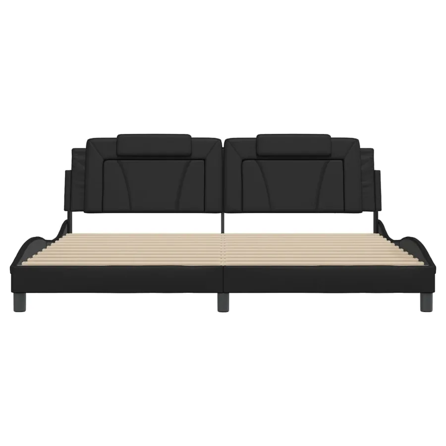 Cadre de lit Viana avec LED sans matelas noir 200x200 cm - 7