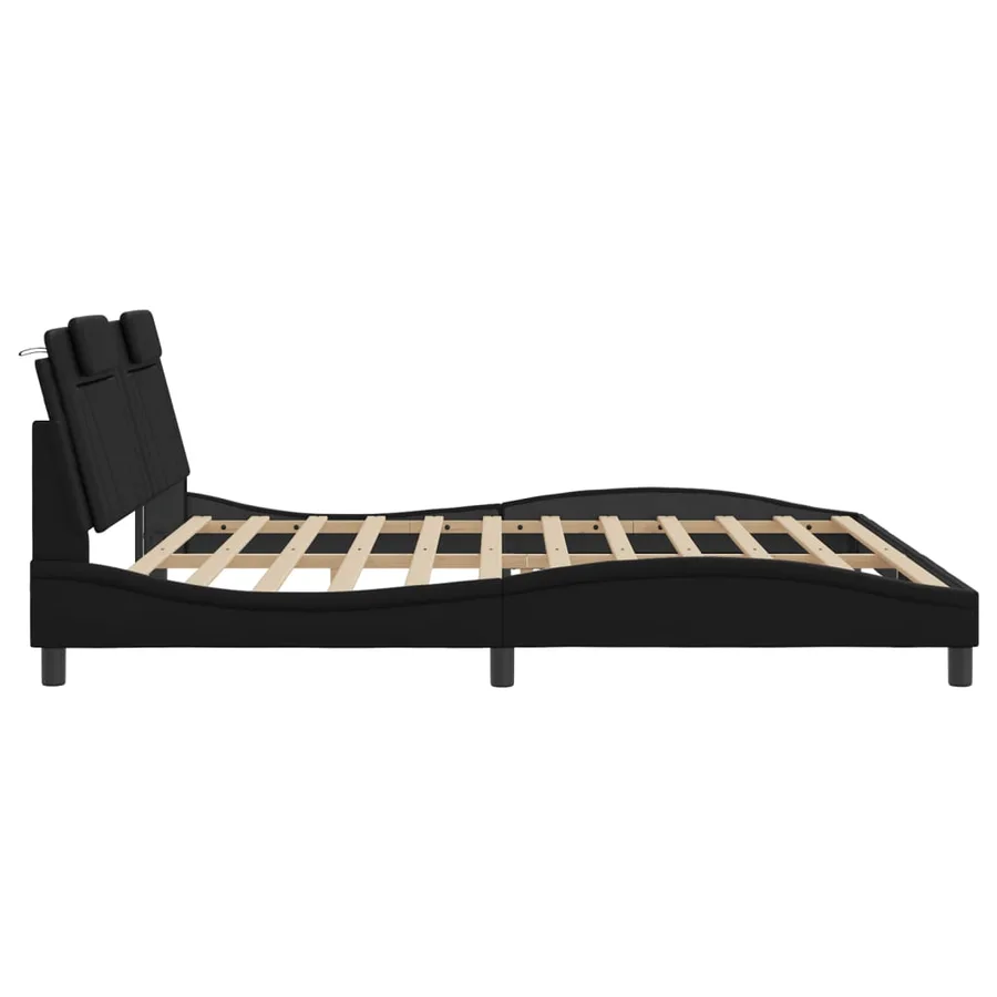 Cadre de lit Viana avec LED sans matelas noir 200x200 cm - 9