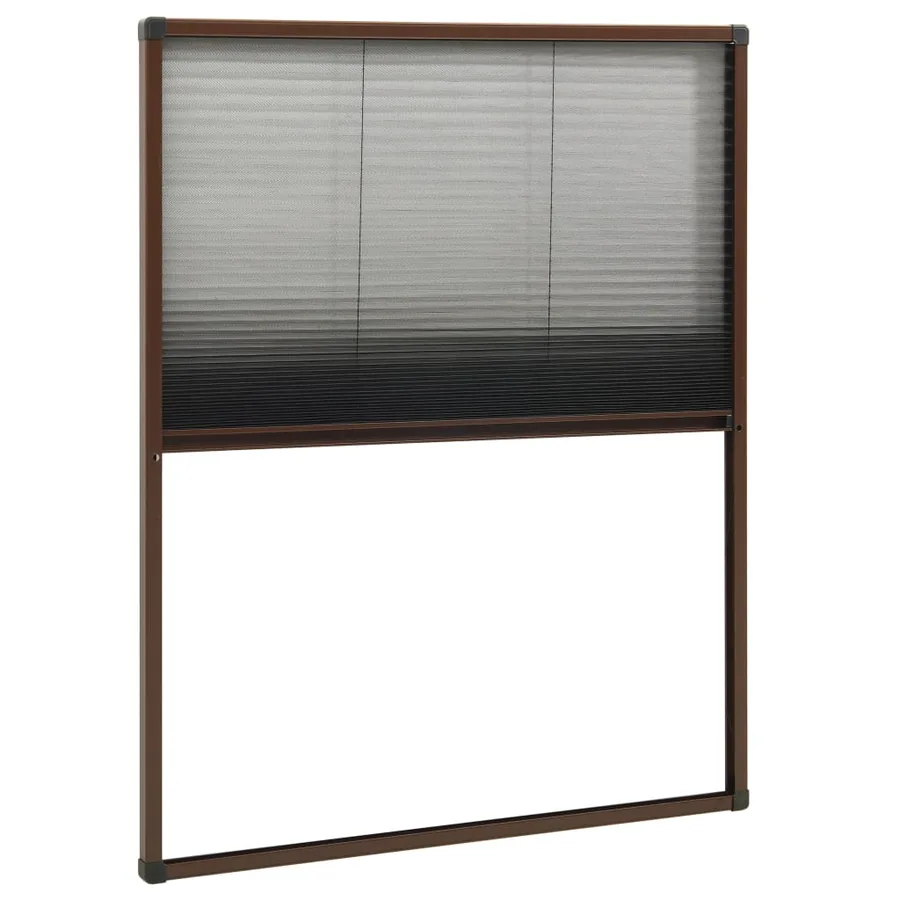 Moustiquaire plissée pour fenêtre Aluminium Marron 60x80 cm - 4