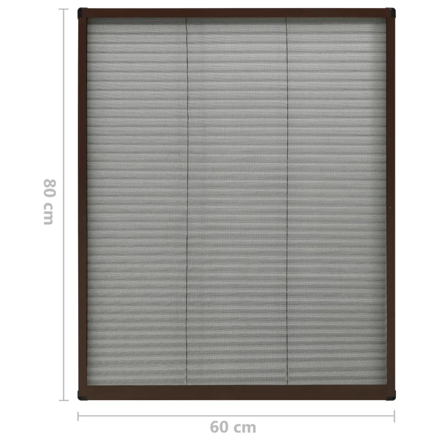 Moustiquaire plissée pour fenêtre Aluminium Marron 60x80 cm - 7