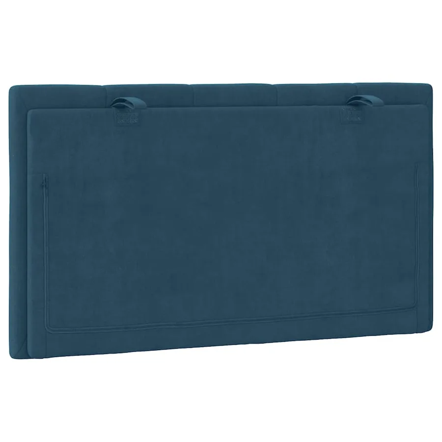 Coussin de tête de lit Hanko bleu 90 cm velours - 7