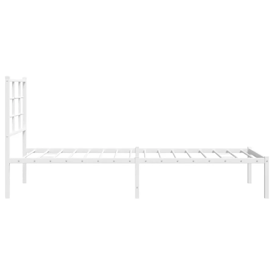 Cadre de lit métal sans matelas avec tête de lit blanc 80x200cm - 6