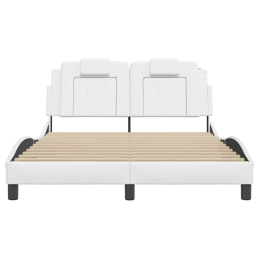 Cadre de lit Viana sans matelas blanc 120x200 cm similicuir - 4