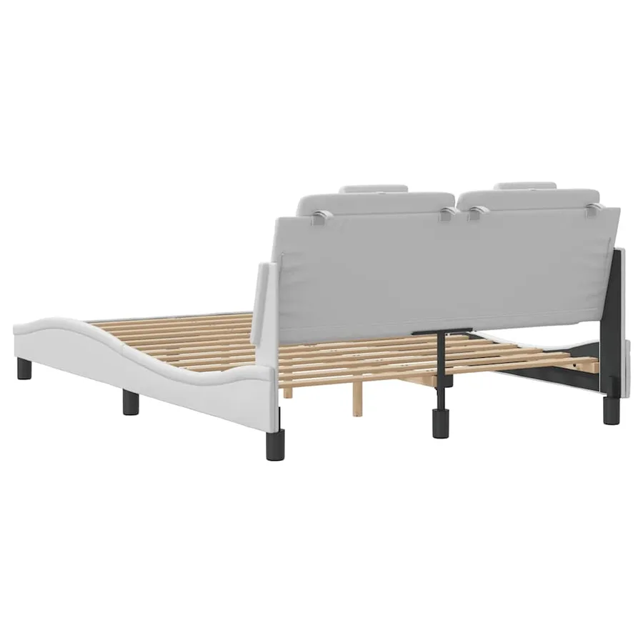 Cadre de lit Viana sans matelas blanc 120x200 cm similicuir - 6