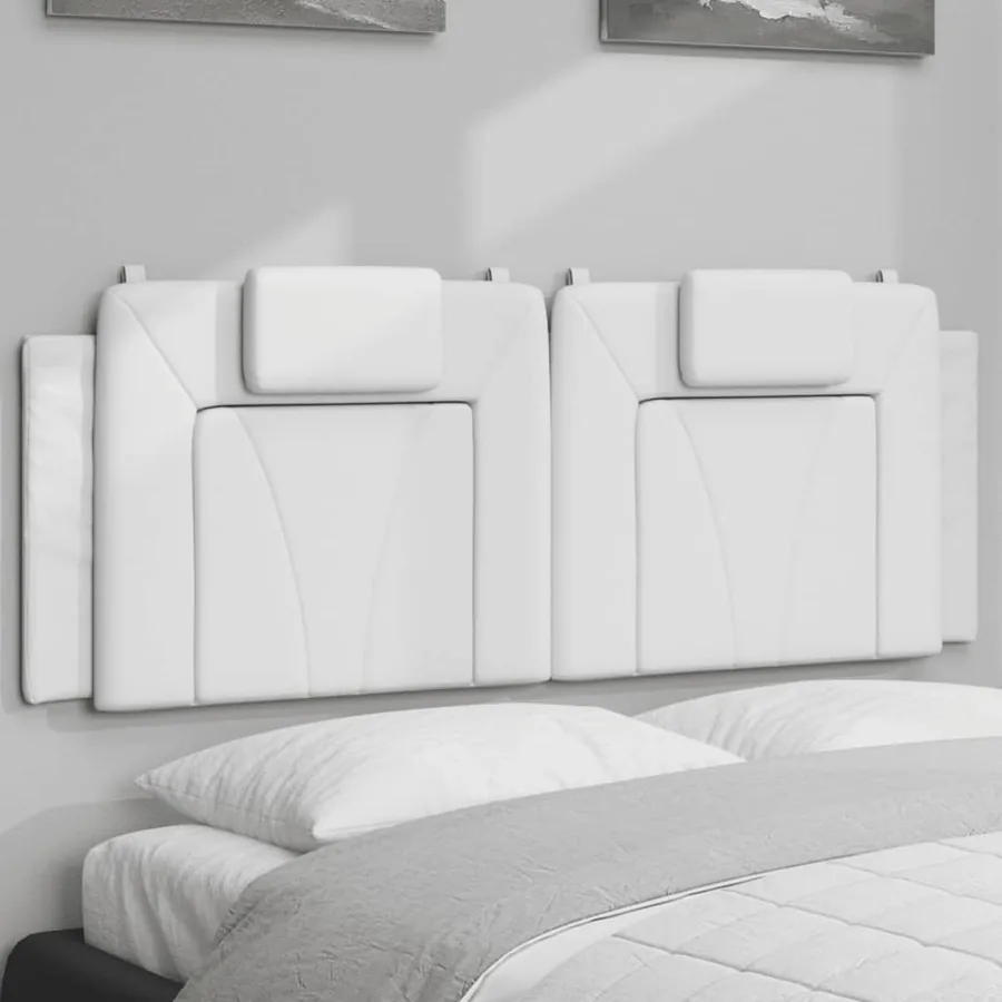 Coussin de tête de lit Viana blanc 120 cm similicuir