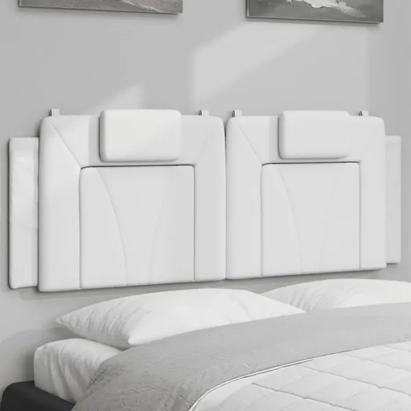 Coussin de tête de lit Viana blanc 120 cm similicuir