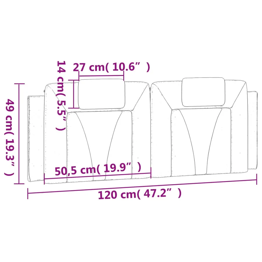 Coussin de tête de lit Viana blanc 120 cm similicuir - 10