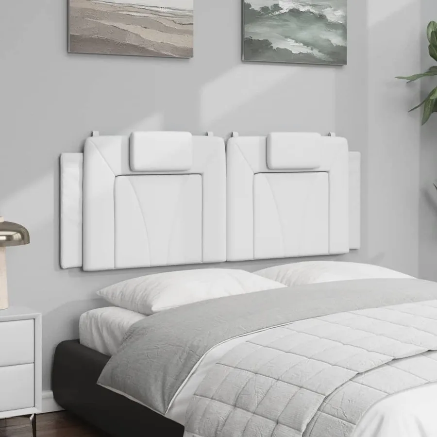 Coussin de tête de lit Viana blanc 120 cm similicuir - 4
