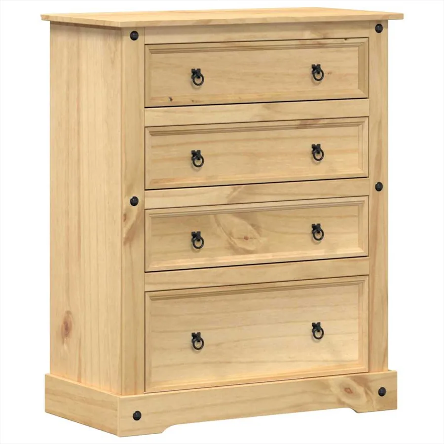 Commode Corona 92x48x114 cm bois massif de pin - 2
