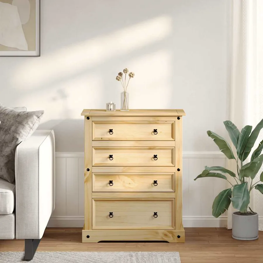 Commode Corona 92x48x114 cm bois massif de pin - 3