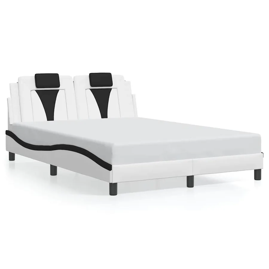 Cadre de lit Viana sans matelas blanc et noir 120x200 cm similicuir - 2