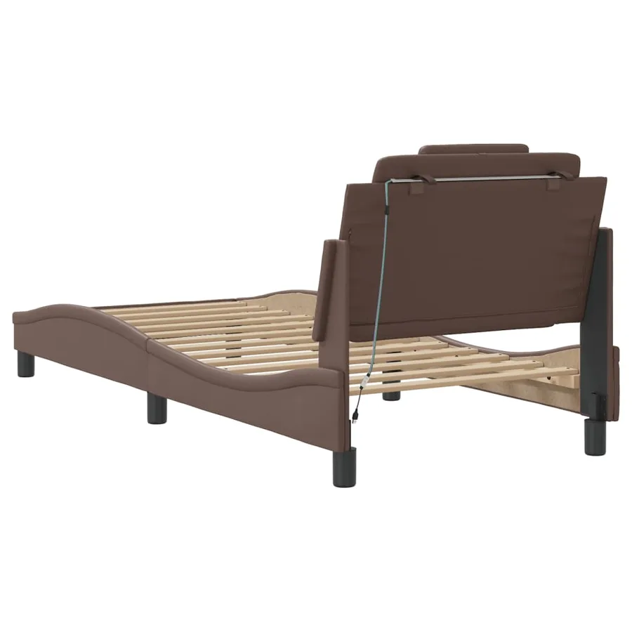 Cadre de lit Viana avec LED sans matelas marron 80x200 cm - 10