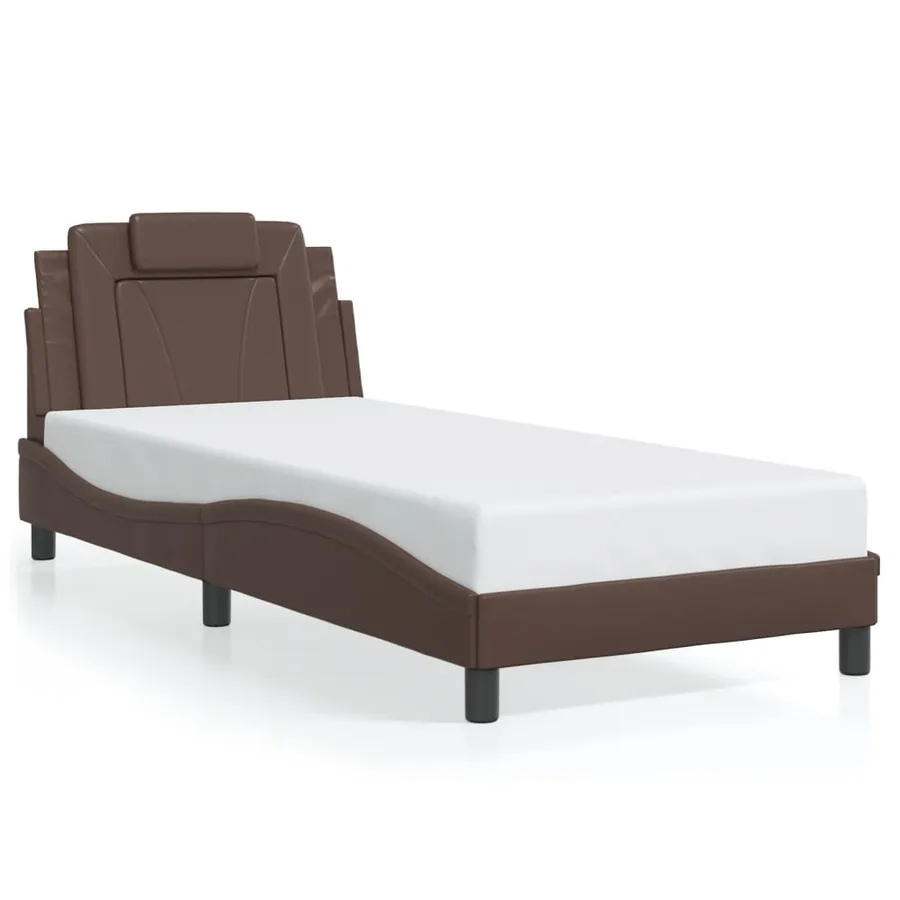 Cadre de lit Viana avec LED sans matelas marron 80x200 cm - 5