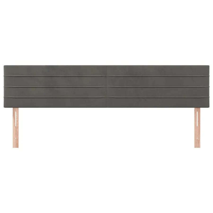Têtes de lit Gris foncé 200x5x78/88 cm Velours - 3