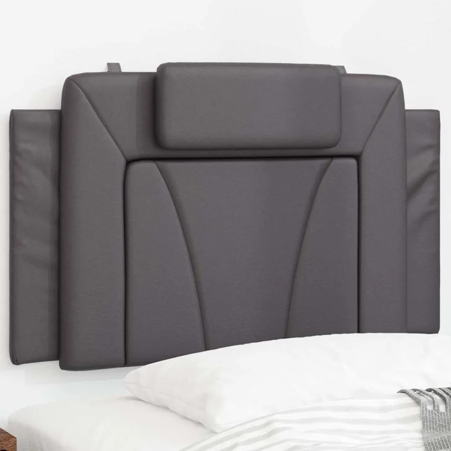 Coussin de tête de lit Viana gris 80 cm similicuir