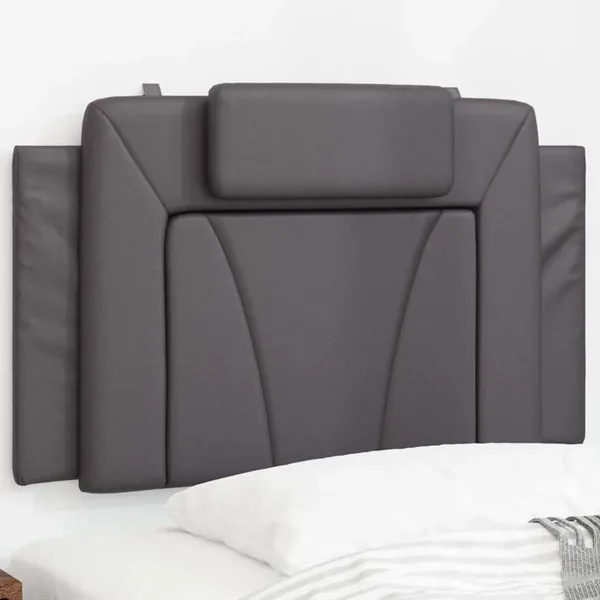 Coussin de tête de lit Viana gris 80 cm similicuir