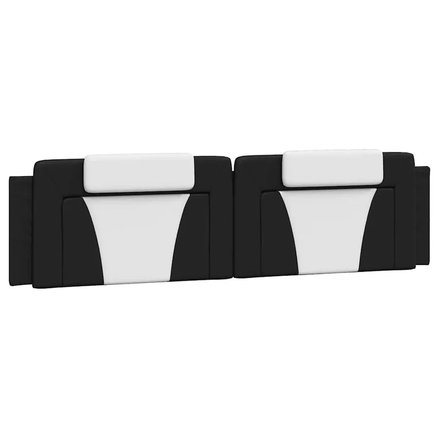 Coussin de tête de lit Viana noir et blanc 200 cm similicuir - 2