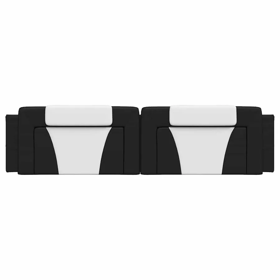 Coussin de tête de lit Viana noir et blanc 200 cm similicuir - 5