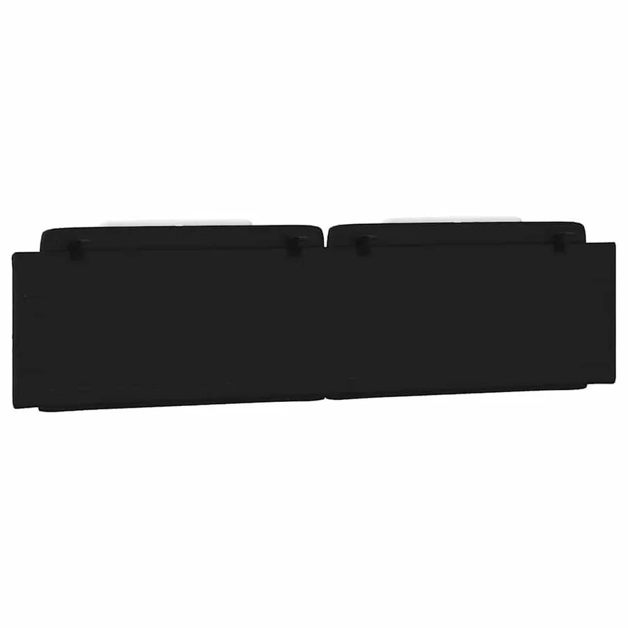 Coussin de tête de lit Viana noir et blanc 200 cm similicuir - 7